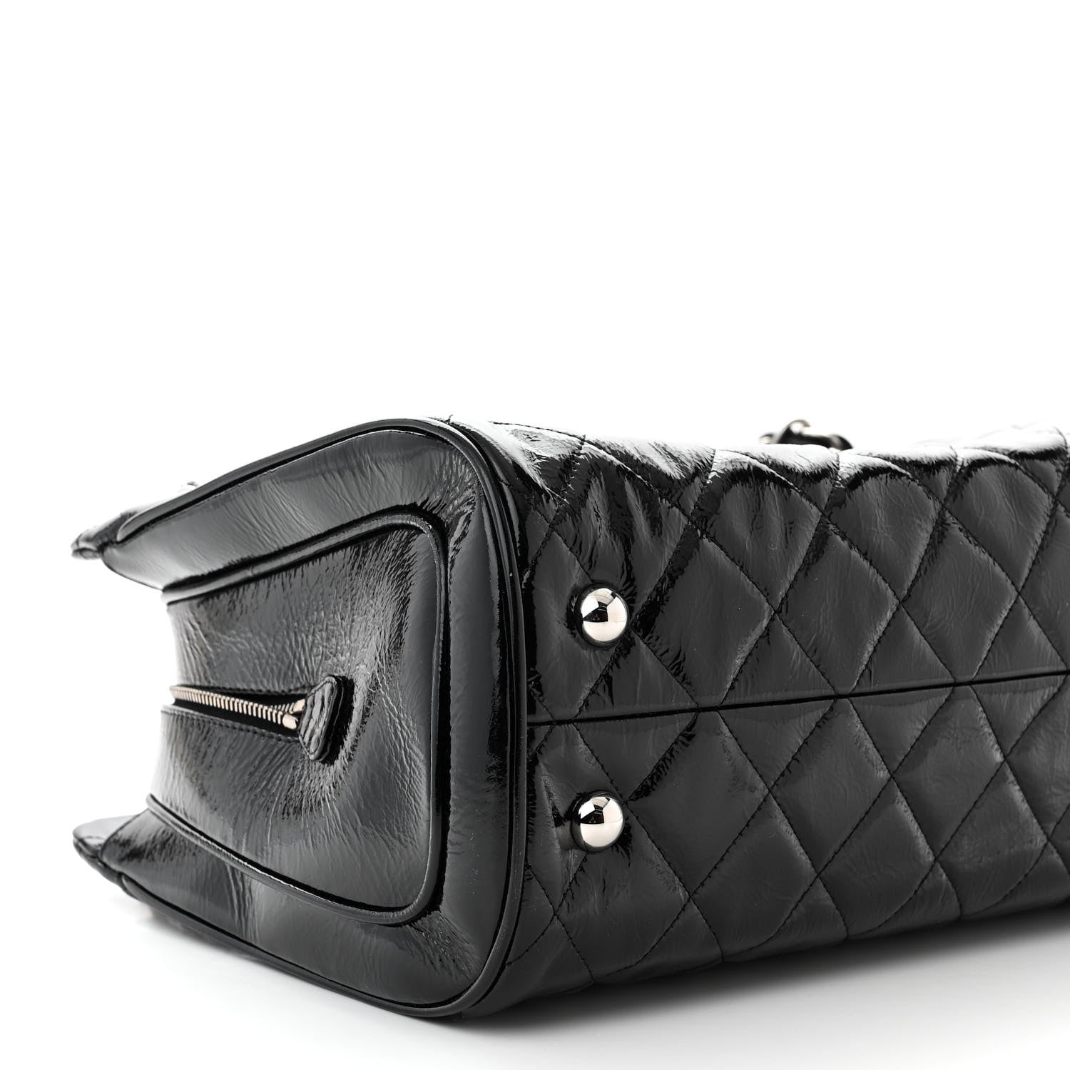 Chanel Patent Quilted Tote Black 9 of 11