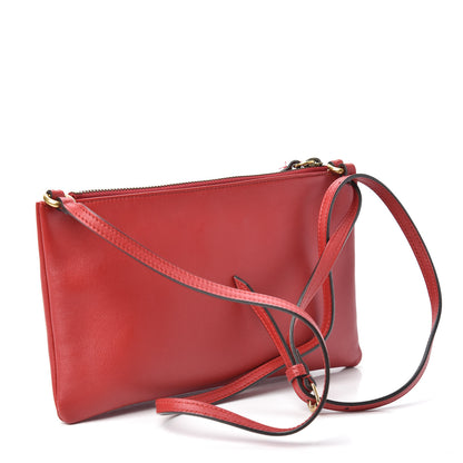 Gucci Calfskin Matelasse Small GG Marmont Double Zip Shoulder Bag Hibiscus Red 3 of 10