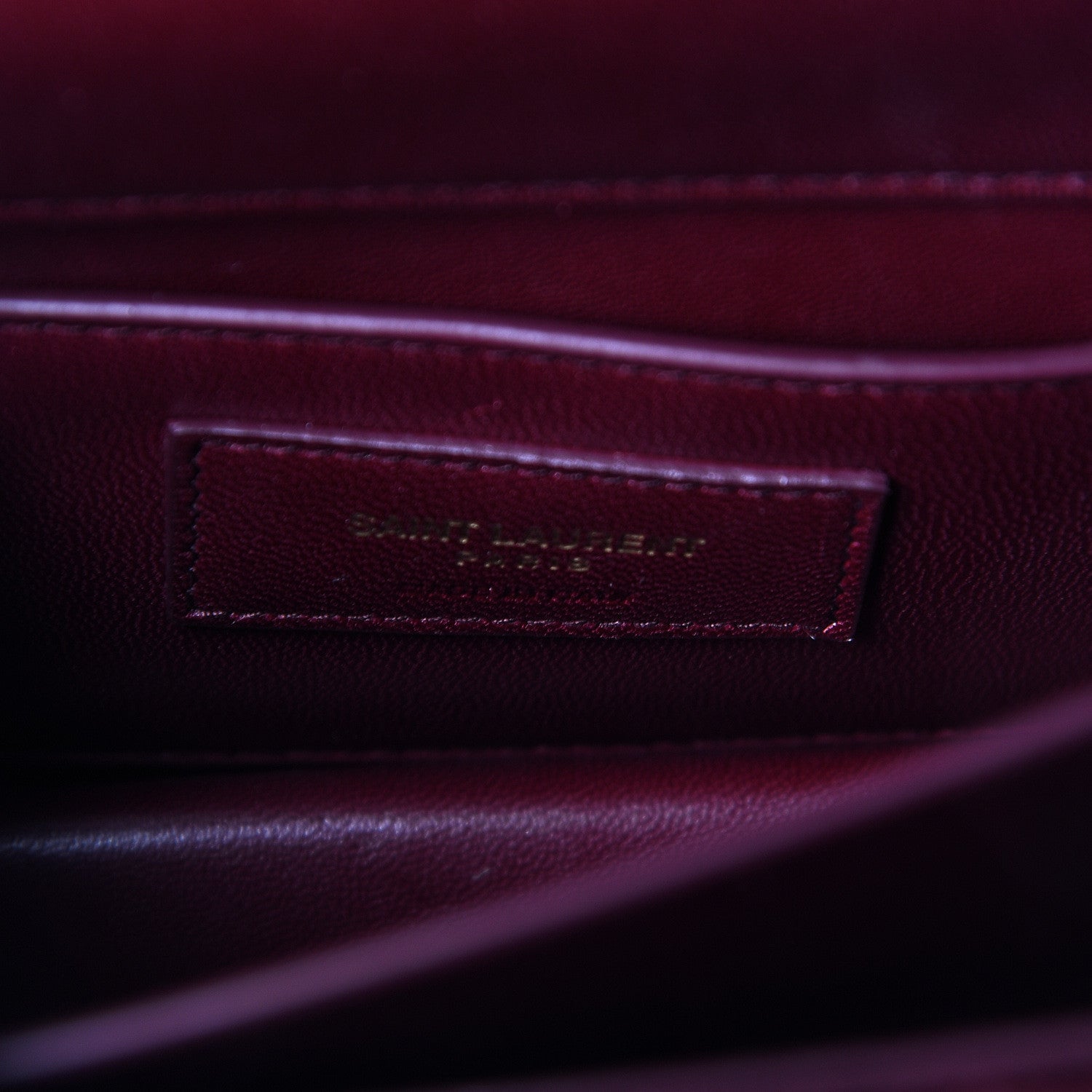 Saint Laurent Velvet Small Monogram Sunset Burgundy 6 of 9