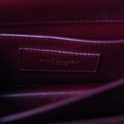 Saint Laurent Velvet Small Monogram Sunset Burgundy 6 of 9