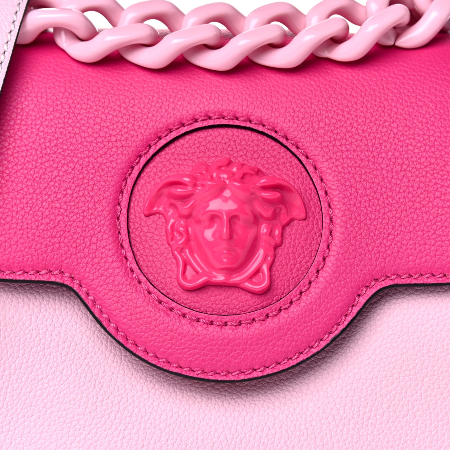 Calfskin Medusa Small Top Handle Handbag Fuxia Light Pink