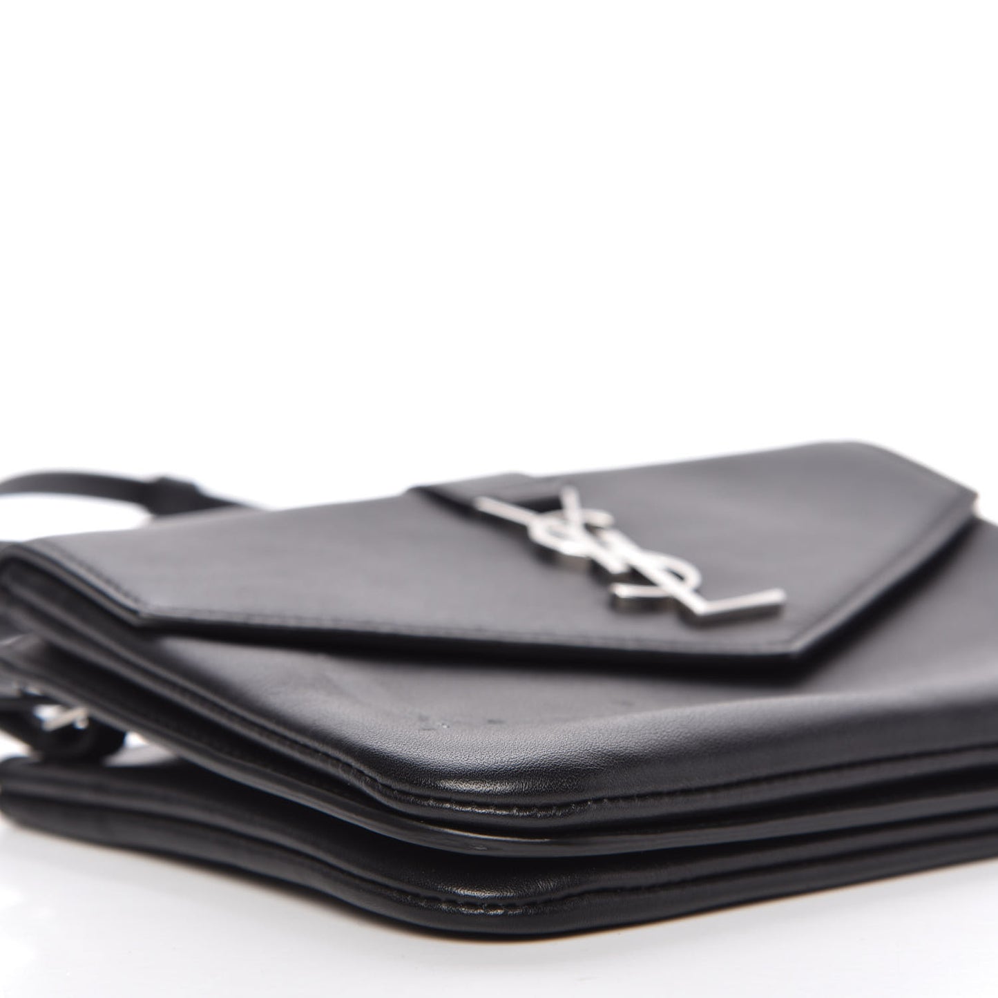 Calfskin Monogram Tri Pocket Crossbody Bag Black
