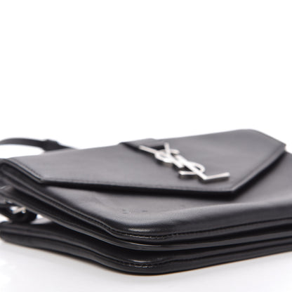 Saint Laurent Calfskin Monogram Tri Pocket Crossbody Bag Black 7 of 11