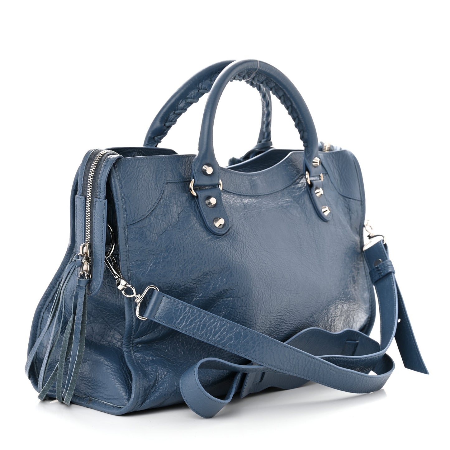 Agneau Classic Silver Hardware City Denim Blue