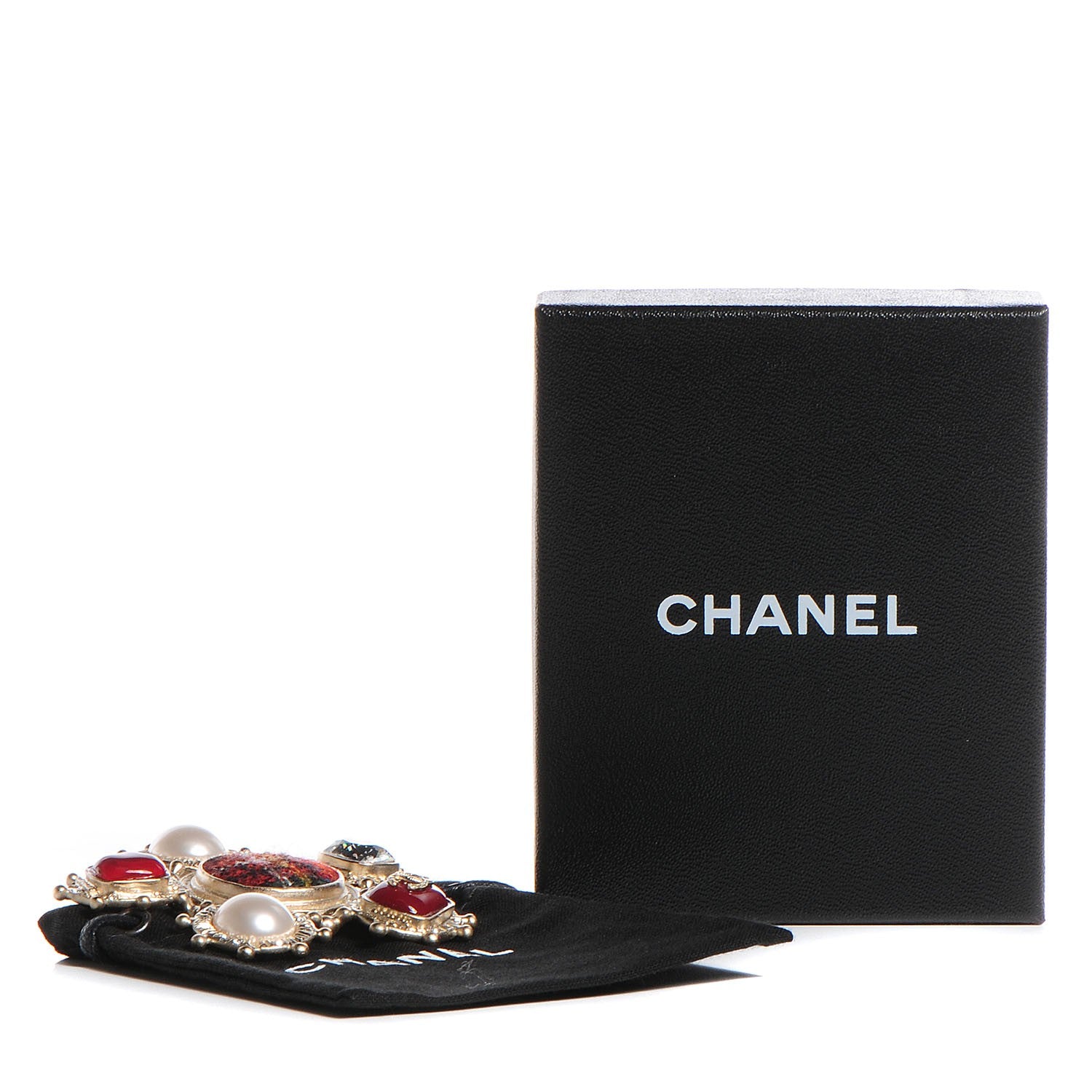 Chanel Gripoix Crystal Pearl Brooch Gold 5 of 5