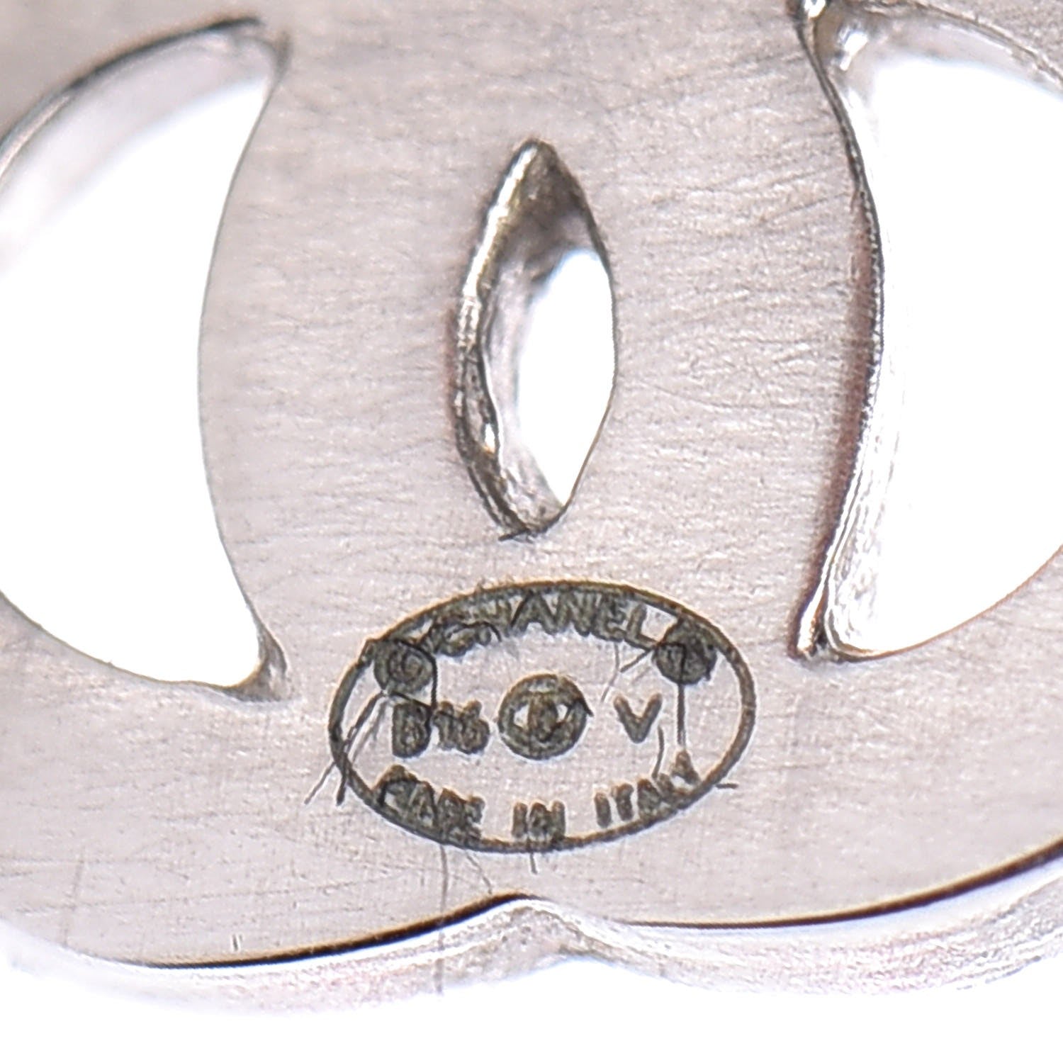 Chanel Crystal CC Camellia Drop Earrings Silver 4 of 5