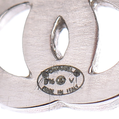 Chanel Crystal CC Camellia Drop Earrings Silver 4 of 5