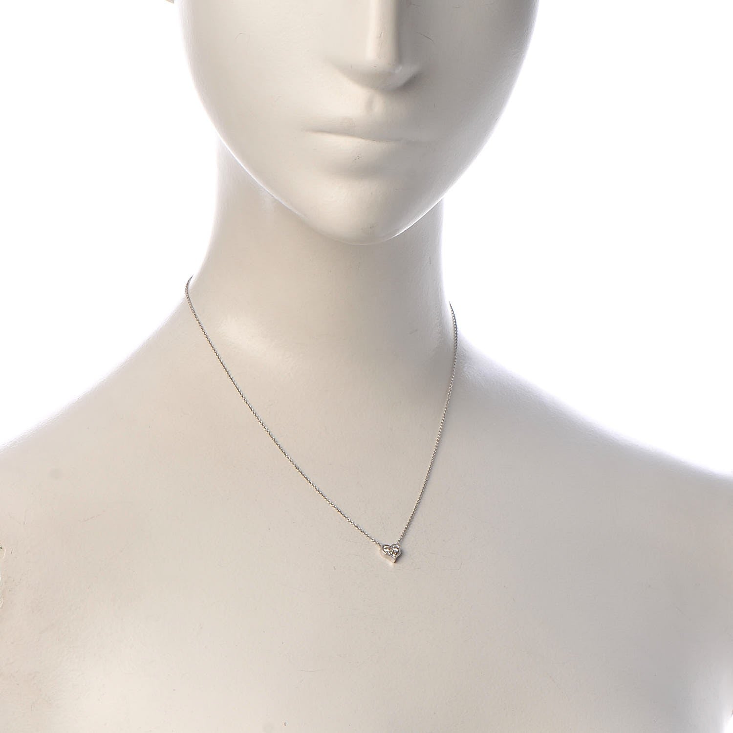 Tiffany Platinum Diamond Heart Pendant Necklace 2 of 8
