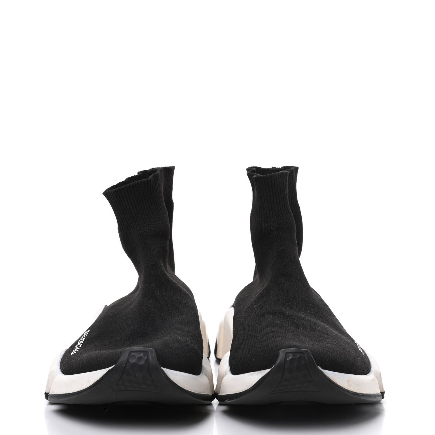 Balenciaga Neoprene Knit Womens Speed Sneakers 38 Black White 2 of 14
