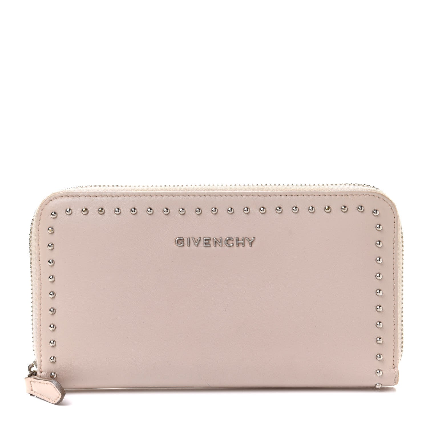 Givenchy Calfskin Studded Pandora Zip Around Wallet Nude Pink 1 of 9