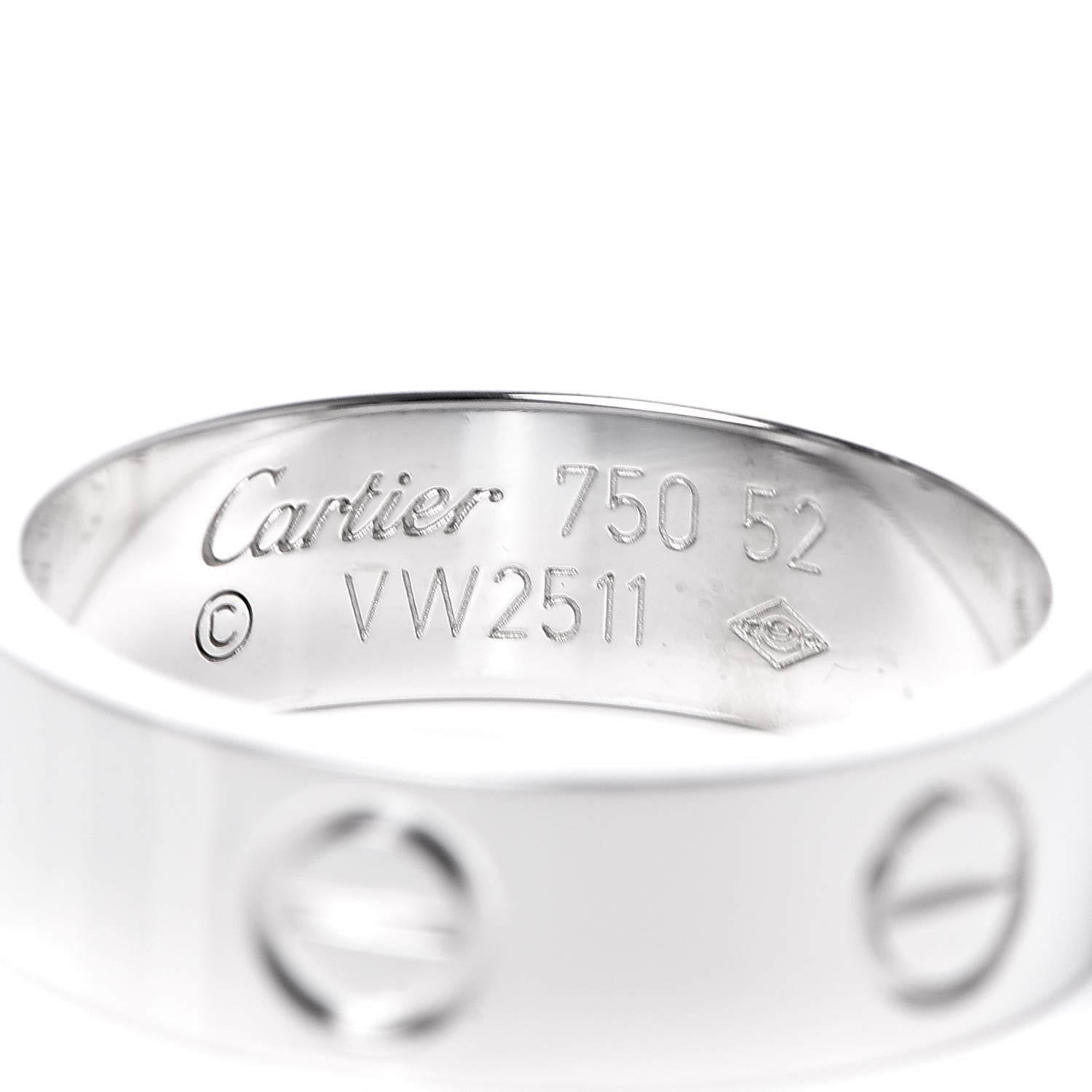 Cartier 18K White Gold 5.5mm LOVE Ring 52 6 4 of 5