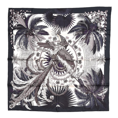 Hermes Silk Mythiques Phoenix Scarf 90 Vert Anthracite Vanille Auberg 1 of 5