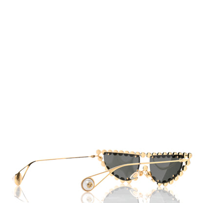 Gucci Metal Pearl Cat Eye Sunglasses GG0364S Gold 4 of 7