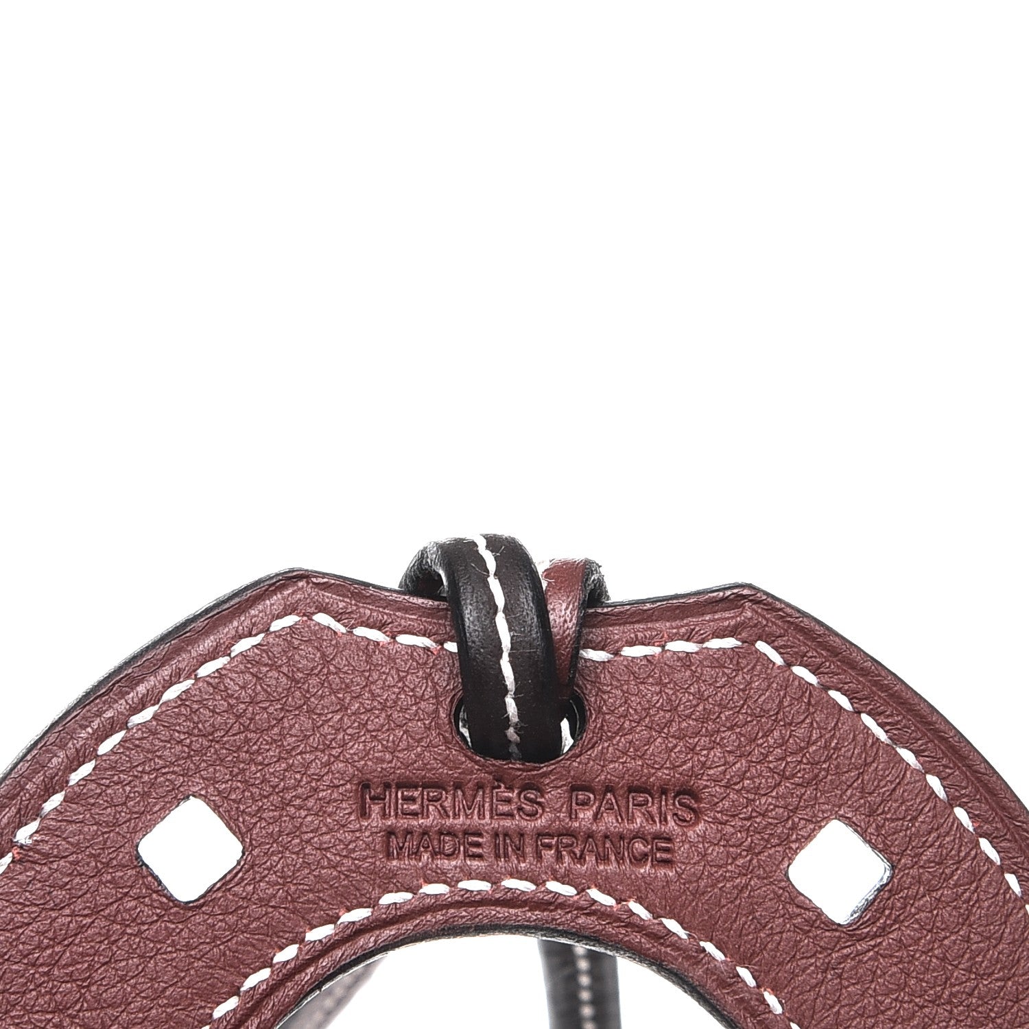 Hermes Swift Paddock Horseshoe Bag Charm Ebene Rouge H 3 of 4