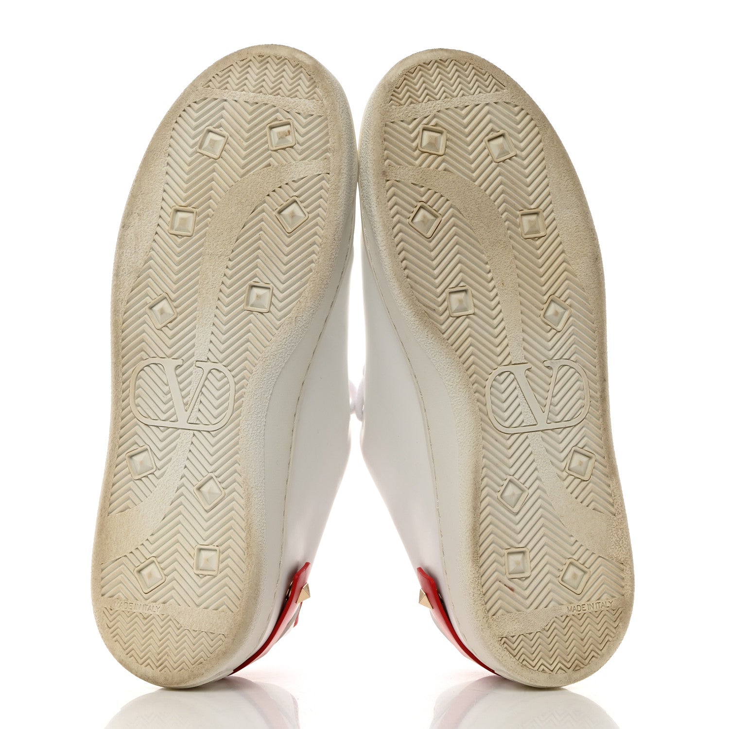 Valentino Garavani Calfskin Womens Backnet Sneakers 37.5 White Red 5 of 9