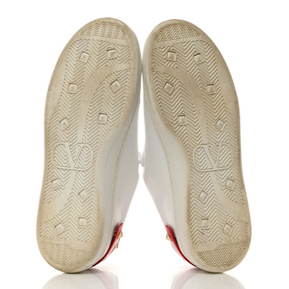 Valentino Garavani Calfskin Womens Backnet Sneakers 37.5 White Red 5 of 9
