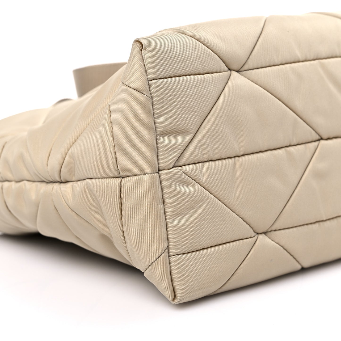 Re-Nylon Nappa Triangle Quilted Padded Double Handled Zip Pocket Tote Deserto