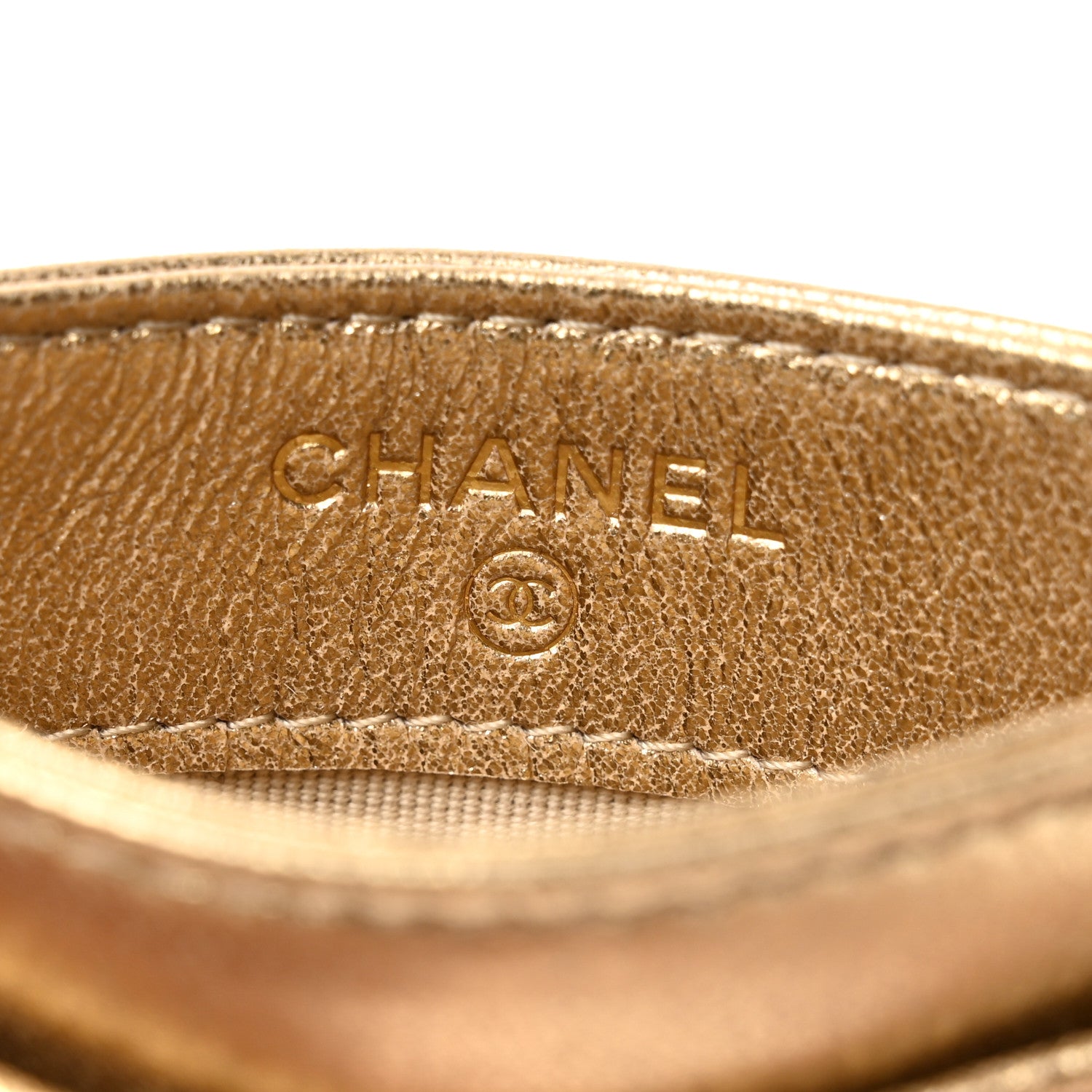 Chanel Metallic Lambskin Quilted CC Card Holder Gold 6 of 9