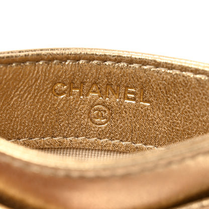 Chanel Metallic Lambskin Quilted CC Card Holder Gold 6 of 9