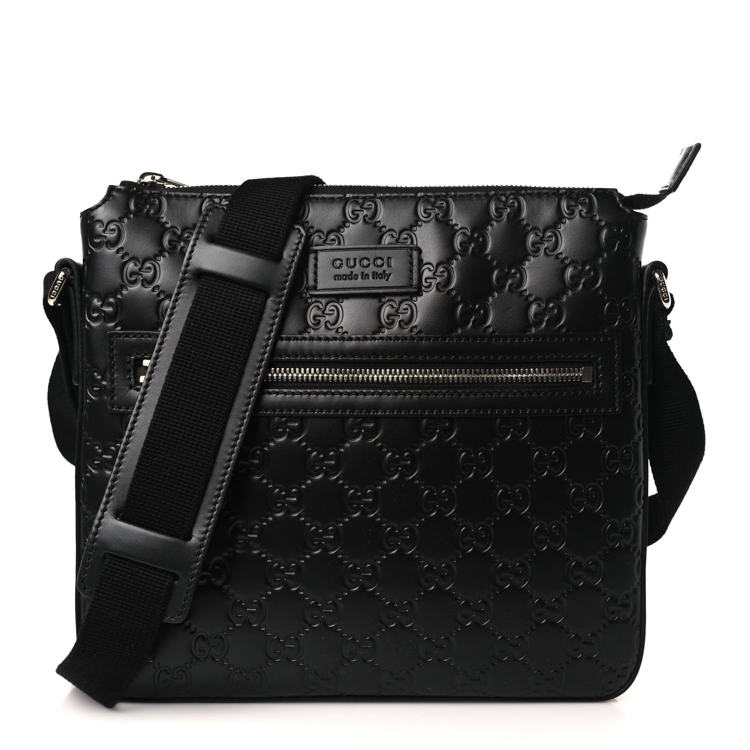 Gucci Guccissima Signature Small Messenger Bag Black 1 of 9