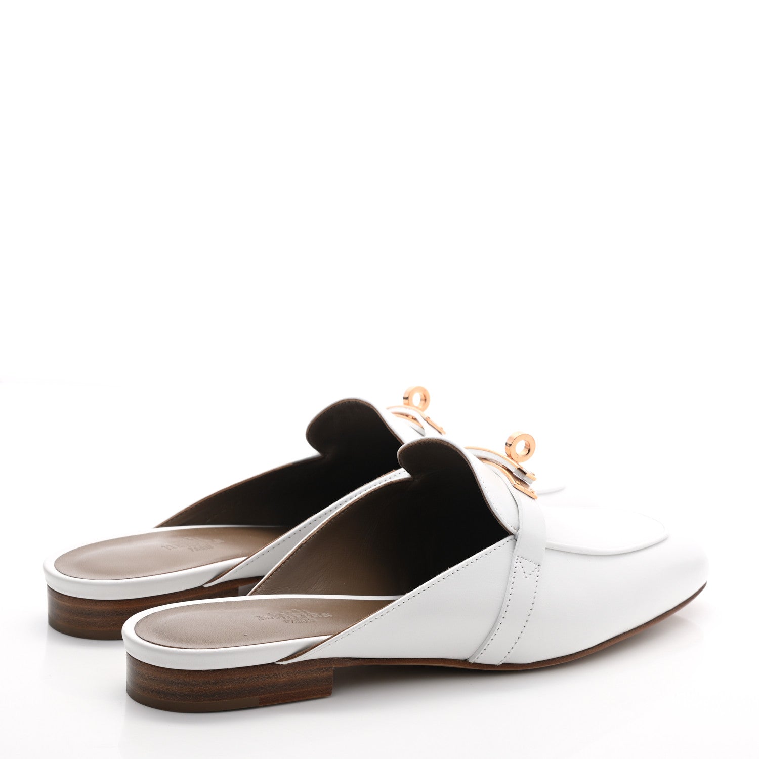 Hermes Calfskin Oz Mules 38 White 4 of 9
