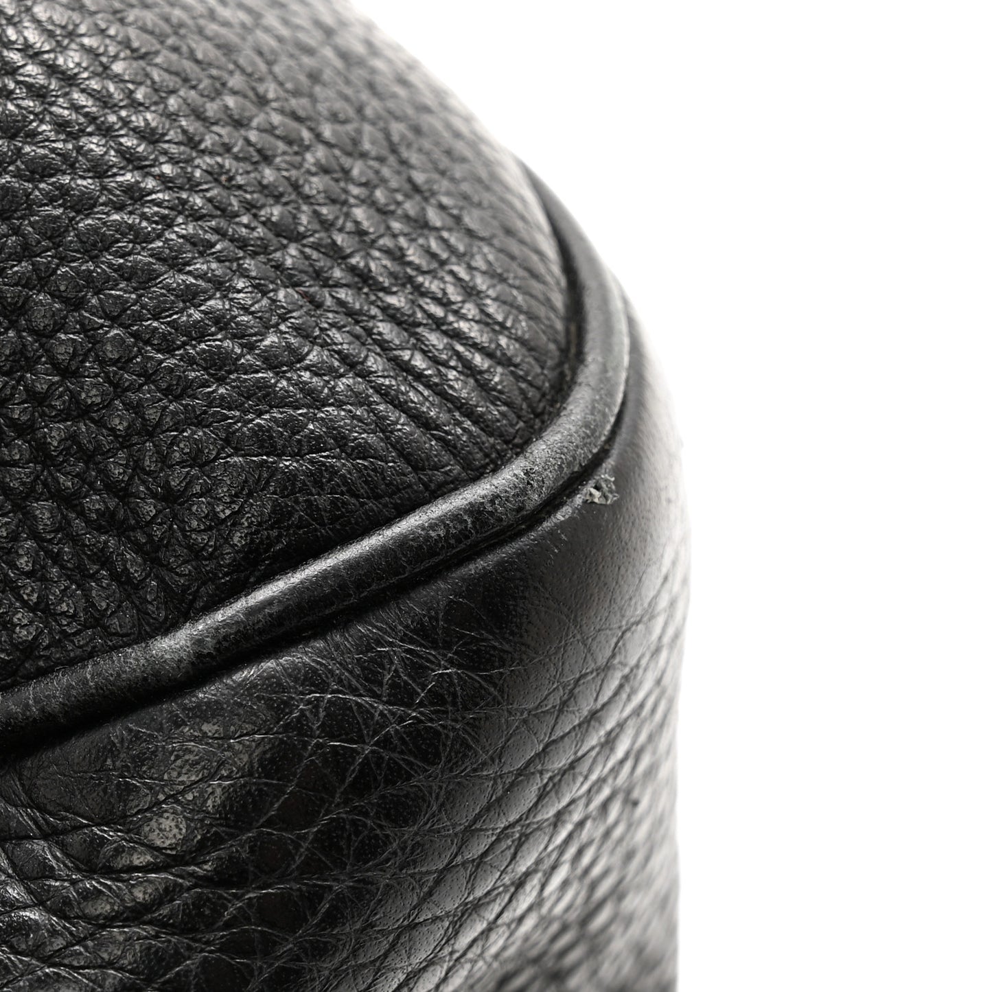 Pebbled Calfskin Small Soho Disco Bag Black