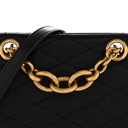 Saint Laurent Lambskin Quilted Le Maillon Square Crossbody Bag Black 8 of 14