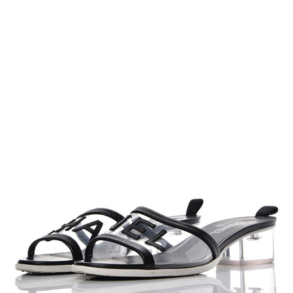 Chanel PVC Lambskin Logo Mules 40 Black 3 of 13