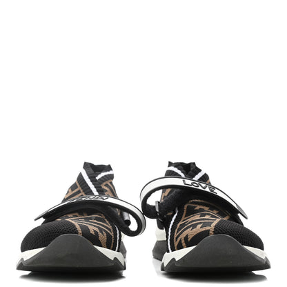 Fendi Stretch Yarn FF Stiff Band Rockoko Sneakers 39 Black White Tobacco 4 of 24