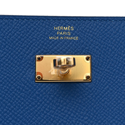 Hermes Epsom Kelly Longue Wallet Bleu Zellige 6 of 8