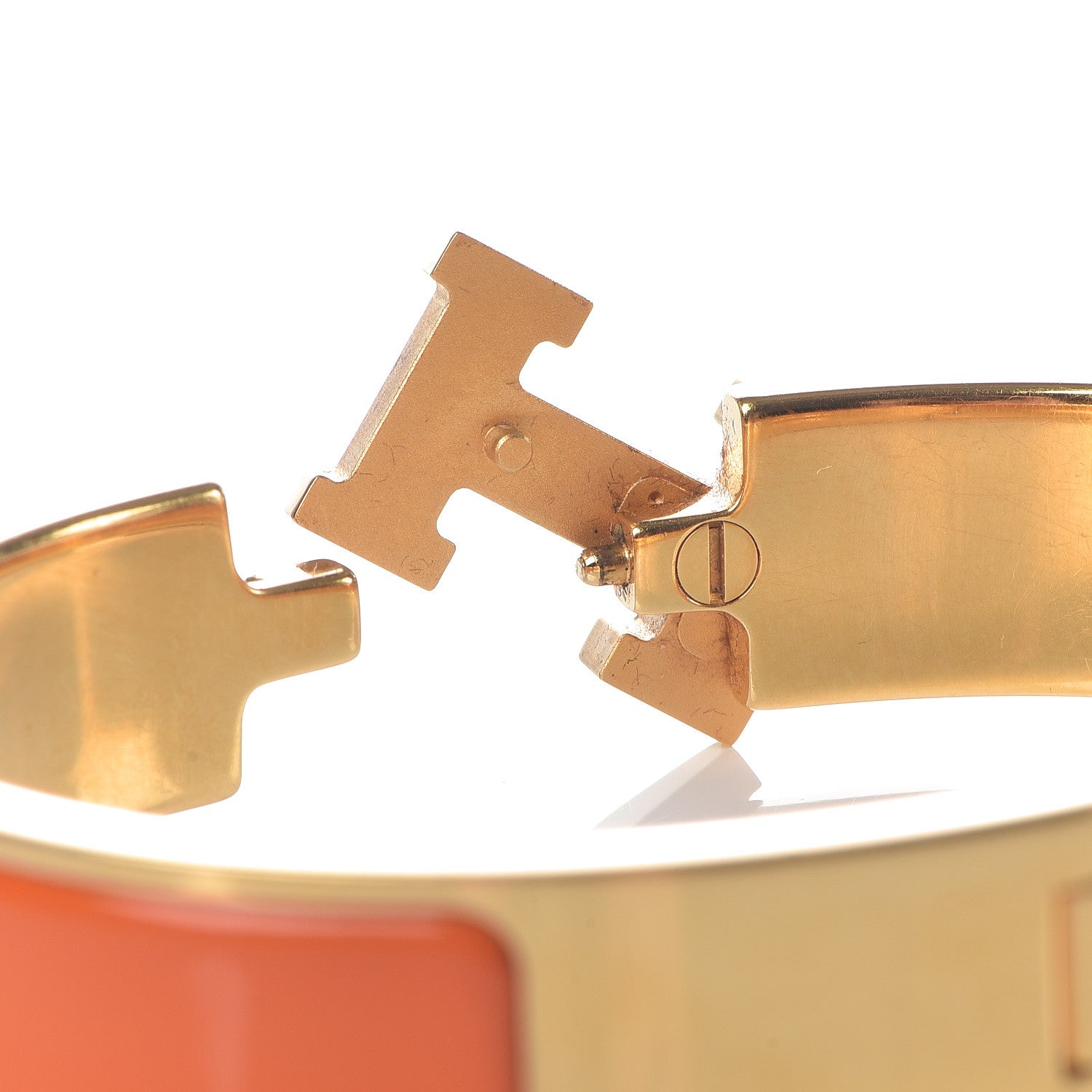 Hermes Enamel Narrow Clic Clac H Bracelet PM Orange 5 of 6