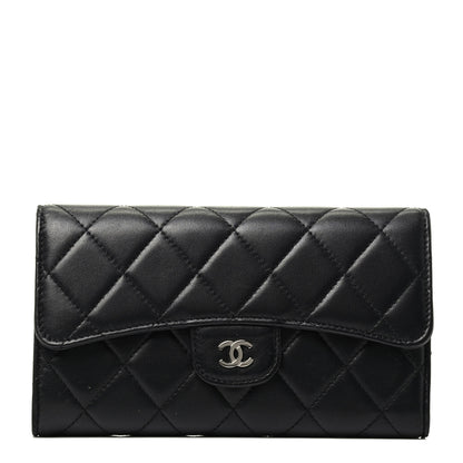 Chanel Lambskin Quilted Large Flap Wallet Black 1 of 3