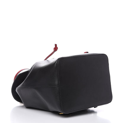 Fendi Vitello Cruise Bi-Color FF 1974 Embossed F is Fendi Drawstring Backpack Black Fragola Maya 4 of 9