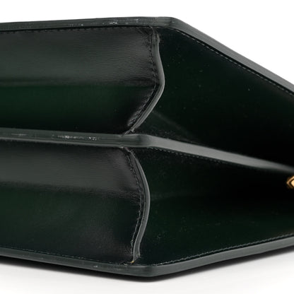 Celine Box Calfskin Medium Clasp Bag Dark Green 8 of 9