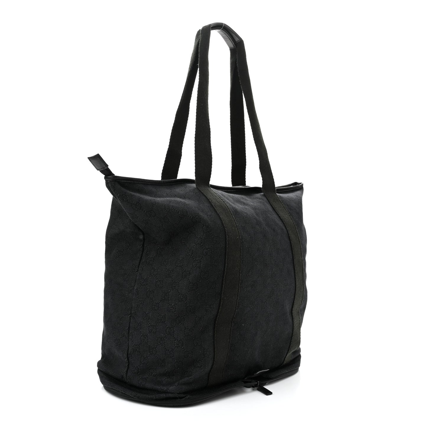 Denim Monogram Large Collapsible Travel Tote Black
