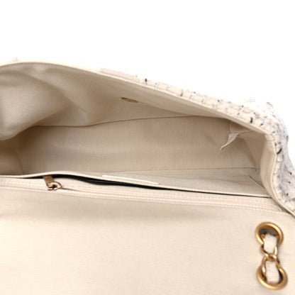 Chanel Tweed Patchwork Jumbo Single Flap White 5 of 15