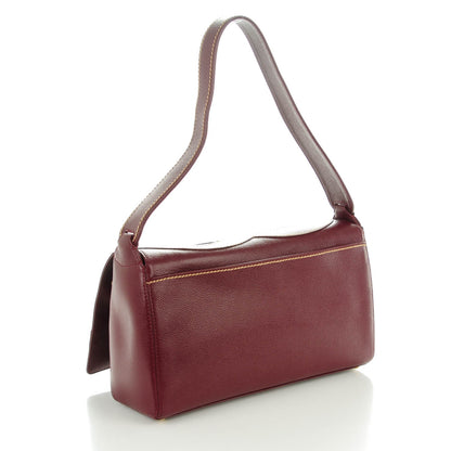 Chanel Caviar CC Stitched Medium Flap Shoulder Bag Burgundy 3 of 7