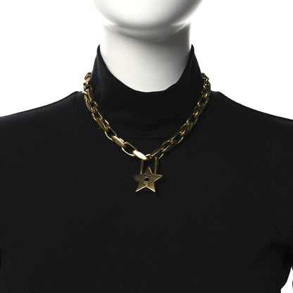 Christian Dior Metal Lucky Star Choker Necklace Aged Gold 2 of 4