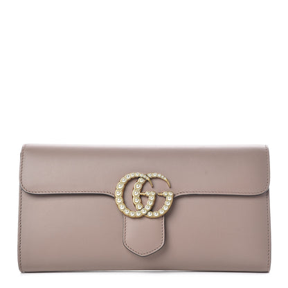 Gucci Calfskin Pearly GG Marmont Clutch Porcelain Rose 1 of 10