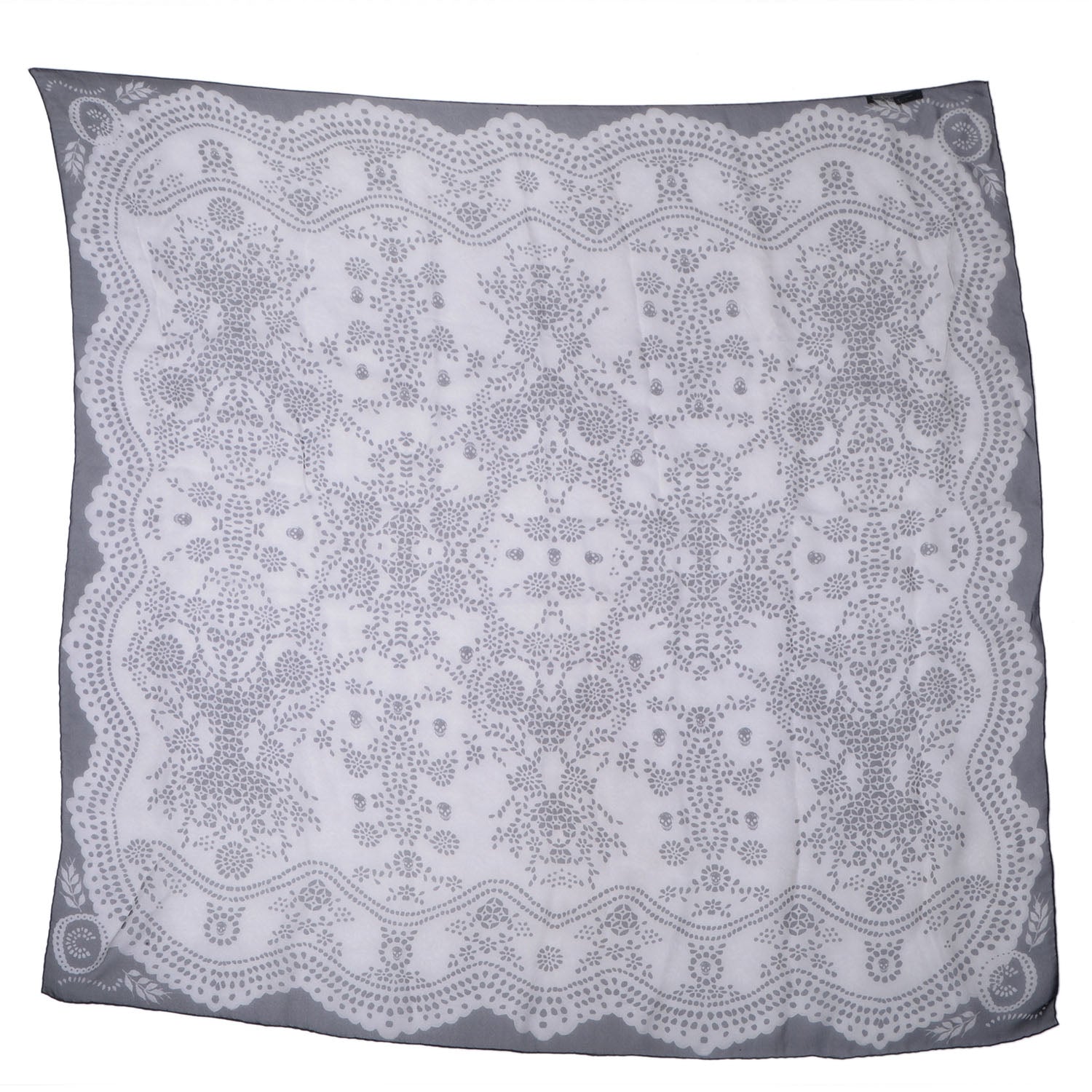 Alexander McQueen Silk Chiffon Skull Scarf White 4 of 7