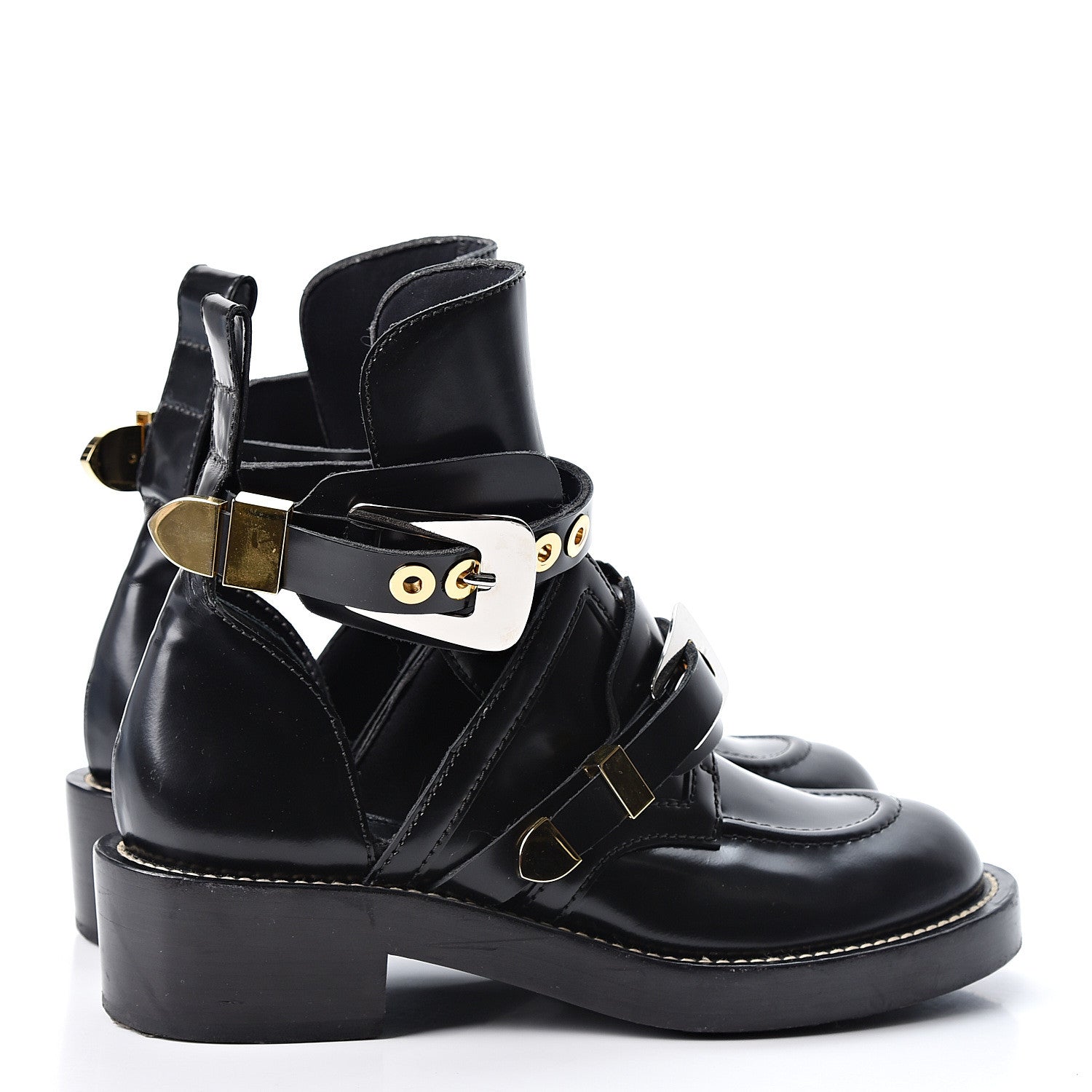 Balenciaga Brushed Calfskin Ceinture Ankle Boots 37.5 Black 4 of 8