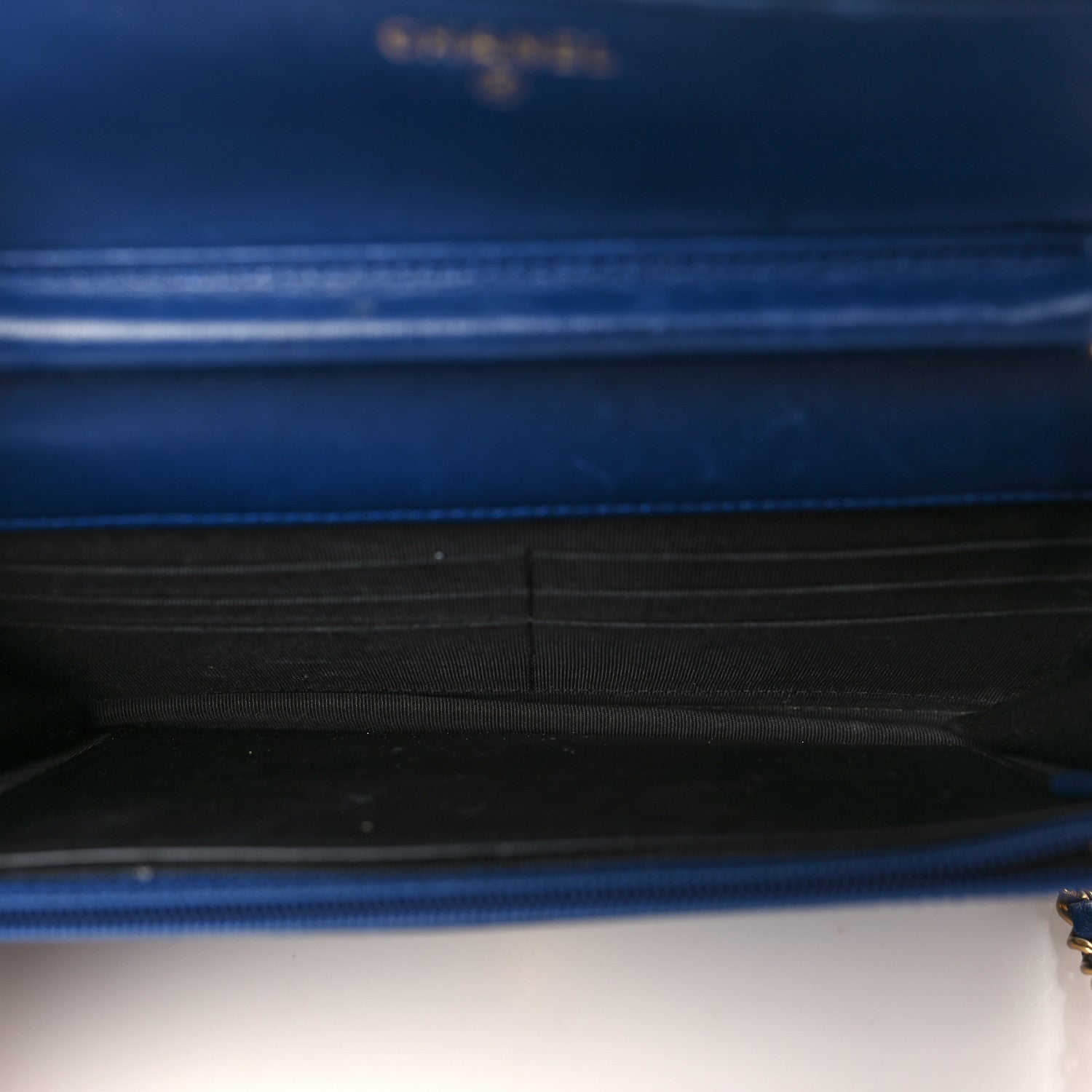 Chanel Lambskin Quilted Elegant CC Wallet On Chain WOC Blue Black 5 of 15