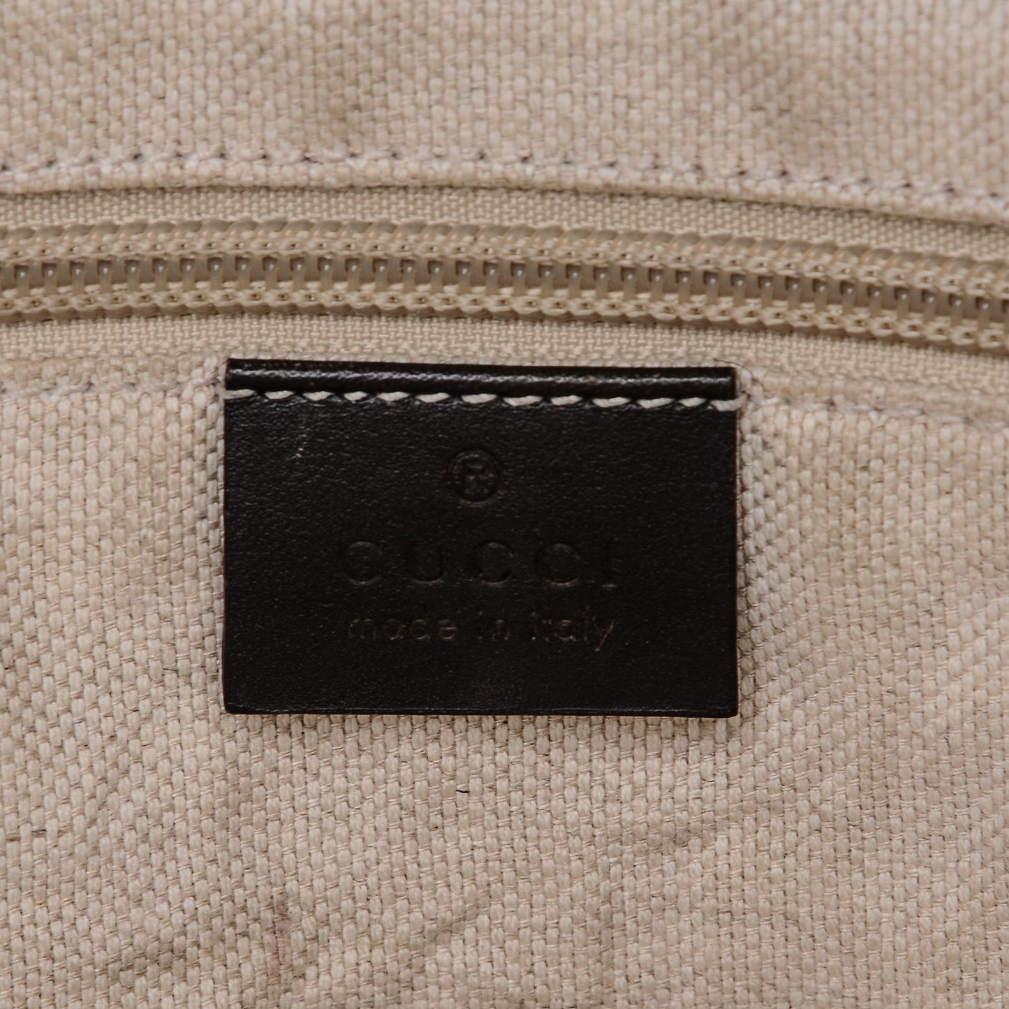 GG Supreme Monogram Medium Zippered Tote Dark Brown