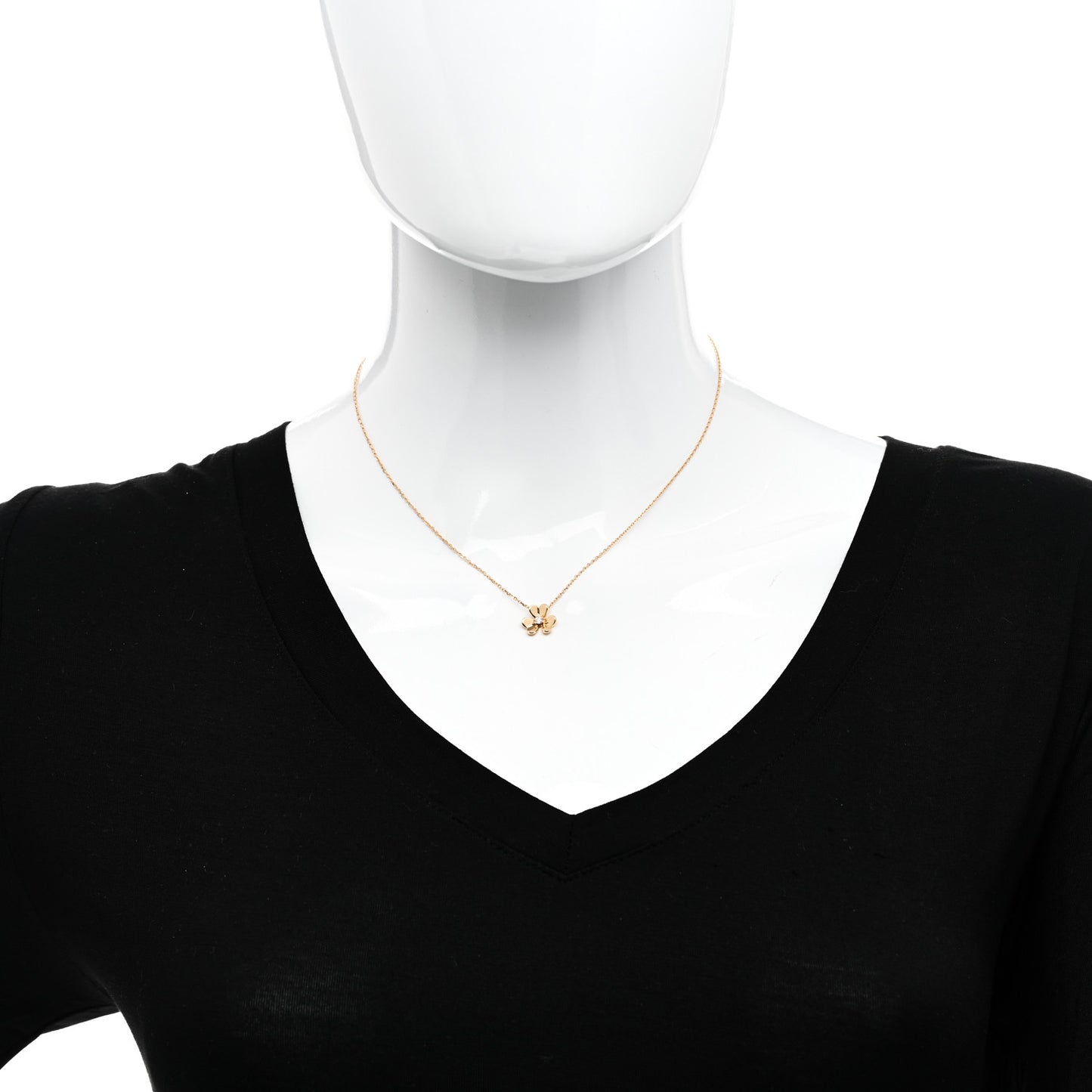 18K Yellow Gold Diamond Mini Frivole Pendant Necklace
