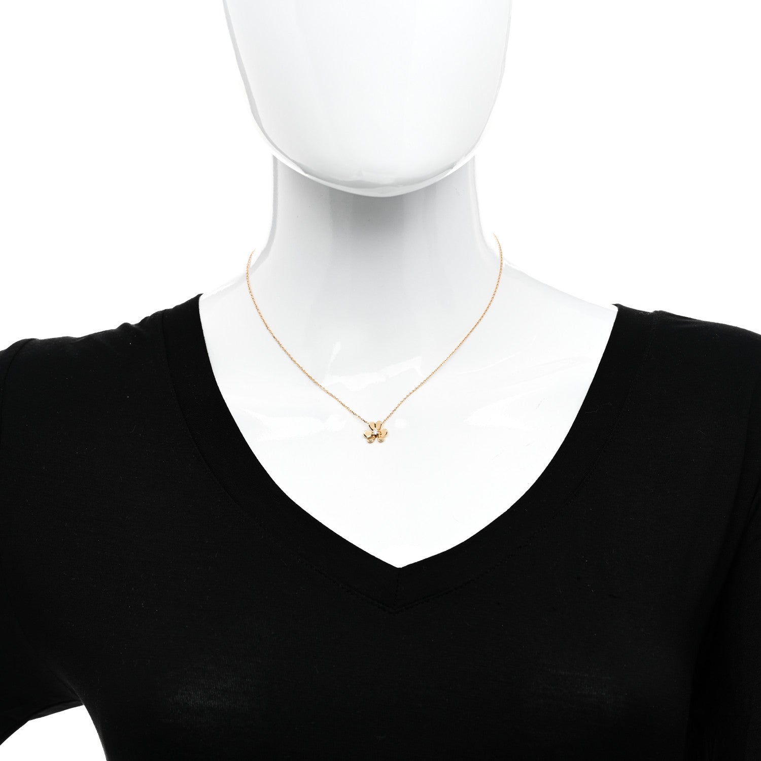 Van Cleef & Arpels 18K Yellow Gold Diamond Mini Frivole Pendant Necklace 2 of 6