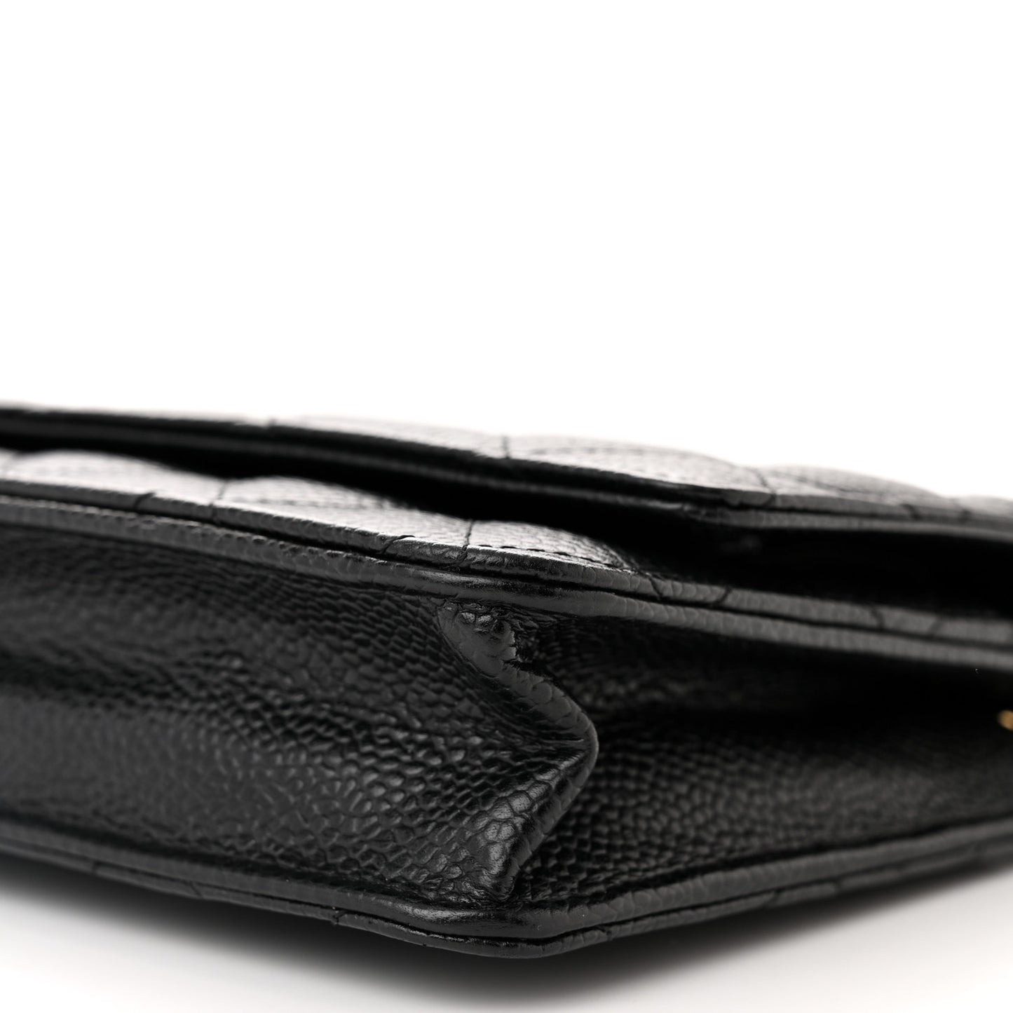 Caviar Quilted Wallet on Chain WOC Black