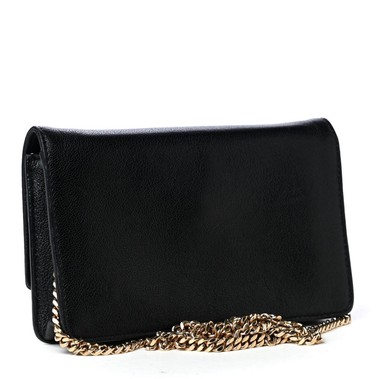 Grained Calfskin Palazzo Chain Evening Bag Black