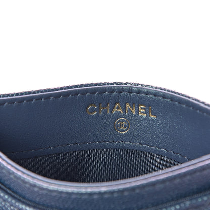 Chanel Iridescent Caviar Quilted Card Holder Dark Blue 7 of 8