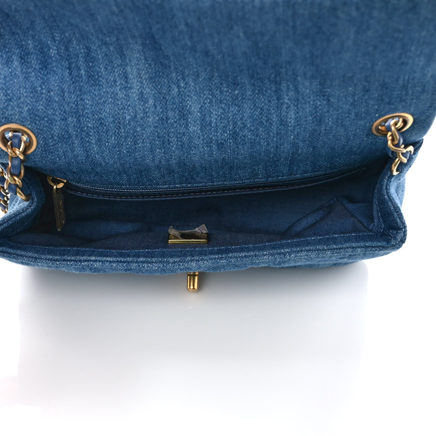 Chanel Denim Quilted Mini Pearl Crush Rectangular Flap Blue 5 of 9