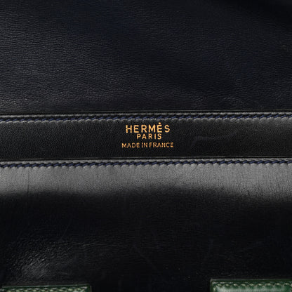 Hermes Box Medor Clutch 23 Bleu Indigo Vert Bengale 5 of 10